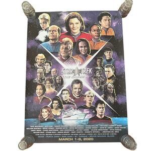 Star Trek The Cruise IV Rare Poster 24 x 18 Voyager Janeway Kirk Spock Data
